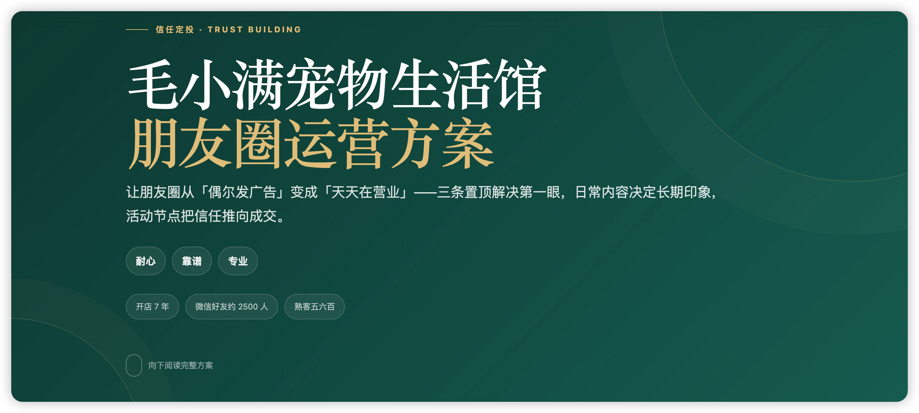 朋友圈运营方案的宠物门店演示封面